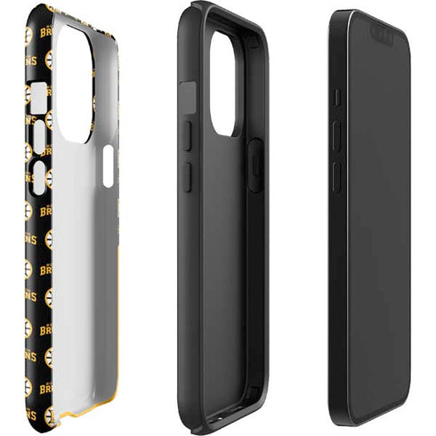 NHL Boston Bruins Pattern iPhone 15 Pro Impact Case